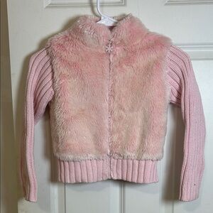 Savannah faux fur sweater size 6X zip up sweater jacket holiday